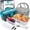 Black-Navy, variant on FORABEST Electric Lunch Box Fast Food Heater 3-In-1 Portable 1.8L Food Warmer for Car/Truck/Home/Office, Leak proof, Stainless Steel Container and Utensils