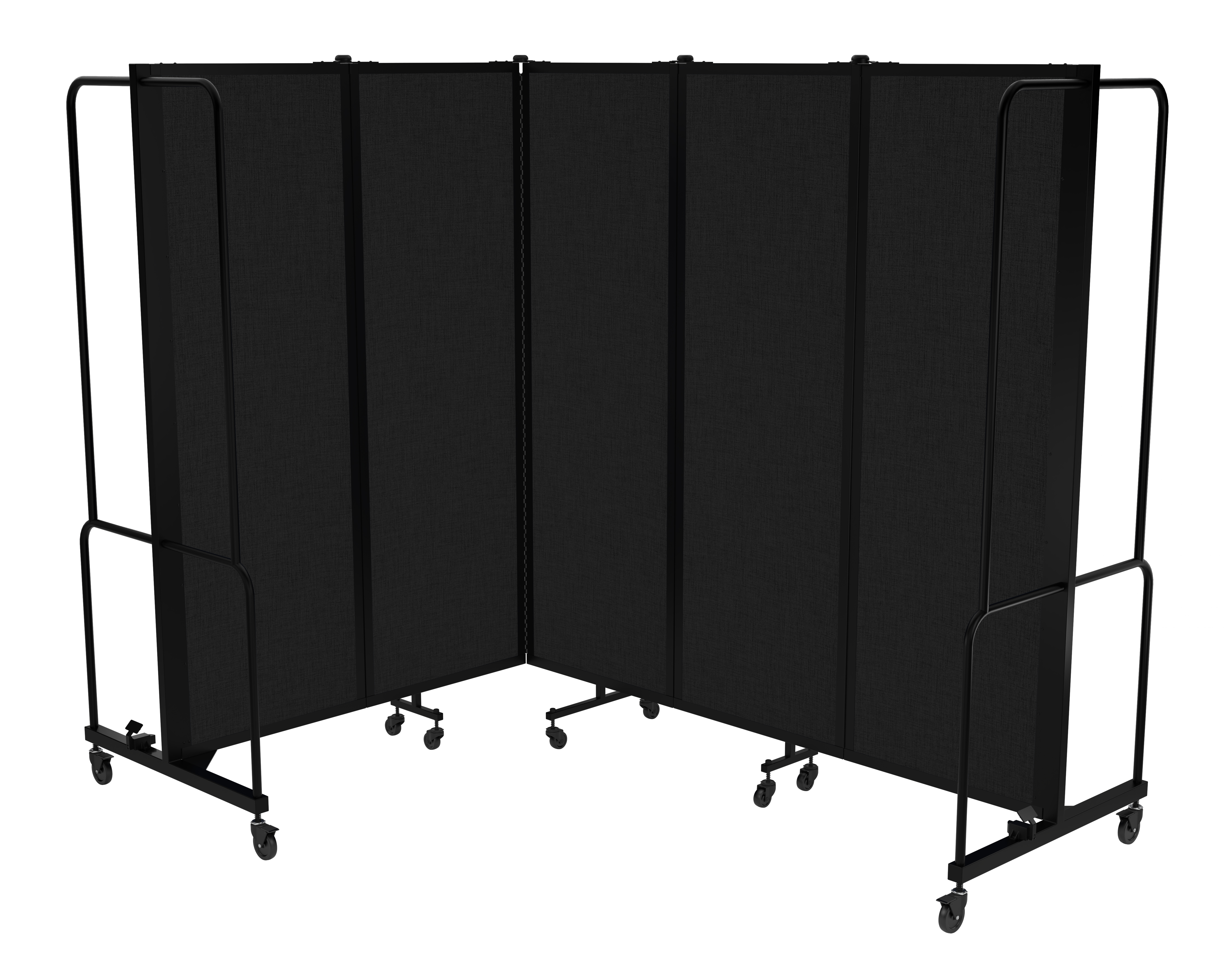 Hampden Furnishings Otis Collection Portable Room Divider, 5 Black Panels, Black Frame