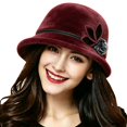 thumbnail image 4 of MEICHEN Winter Fuzzy Cloche Hat for Women Elegant Fashion Short Brim Bucket Hat Womens 1920s Accessories for Daily Church Party, 4 of 4