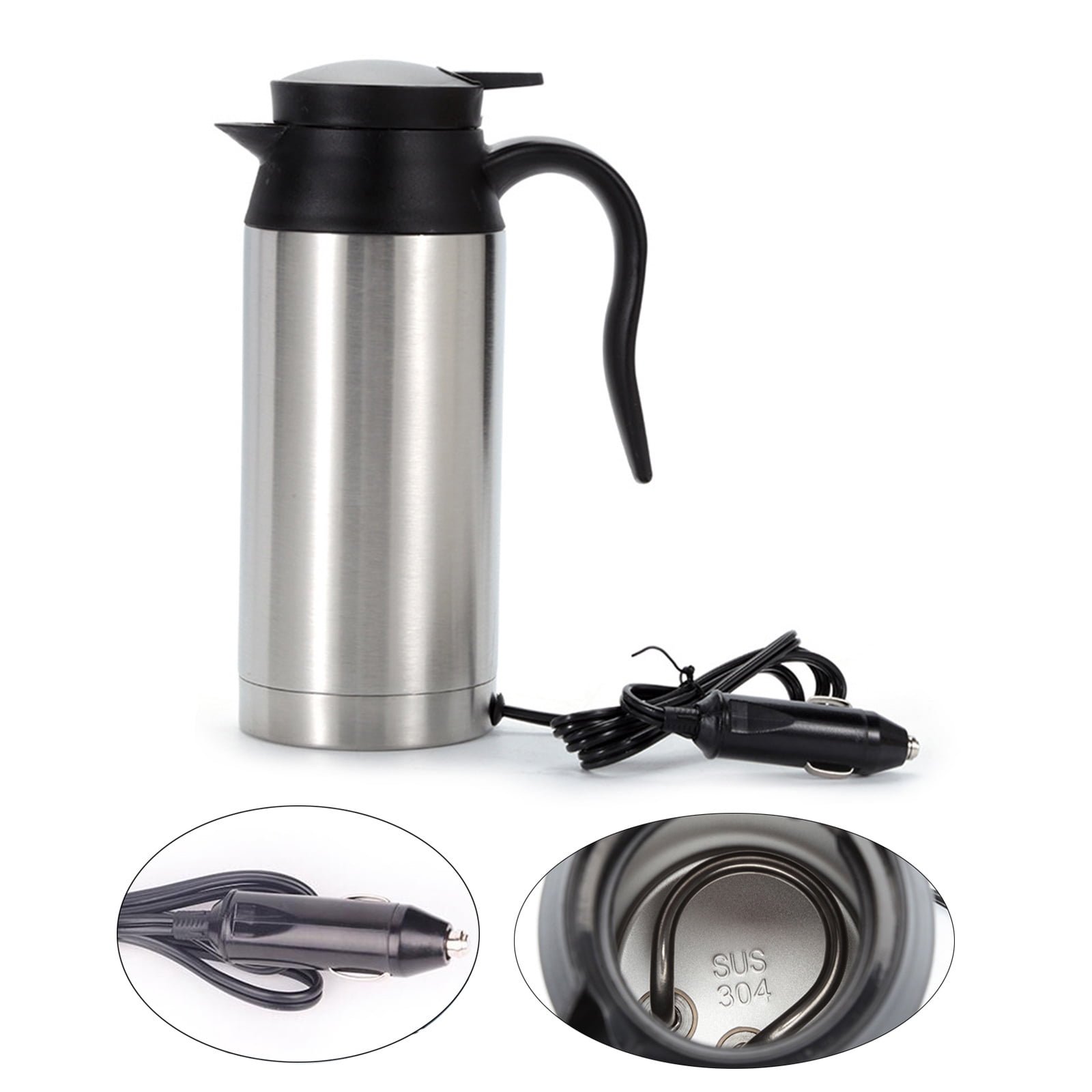 BIBABLYKE Travel Electric Kettle, 750ml Small Portable Kettle, Stainless Steel Kettle Water Boiler with Keep Warm Function