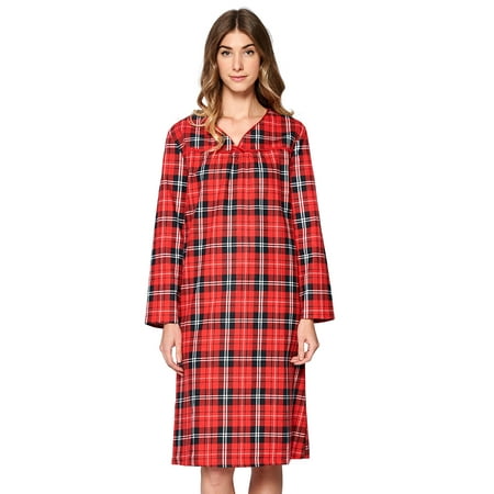 

Casual Nights Women s Flannel Floral Long Sleeve Nightgown