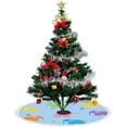 thumbnail image 4 of Christmas Tree Skirt Xmas Tree Skirts 30 in Colorful Elephants and Flowers Christmas Tree Mat for Christmas Holiday Party Ornaments, 4 of 5