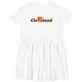 thumbnail image 3 of Inktastic Cleveland Heart Solid Orange Girls Toddler Dress, 3 of 5