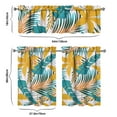 thumbnail image 5 of Kitchen Curtains 36 Inch Short - 3 Panel Set, Rod Pocket Window Curtain with Tropical Leaf Botanical Print, 100% Polyester for Farmhouse, Cafe, Kitchen, Bedroom, Easy Wash, 5 of 5