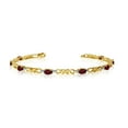 thumbnail image 1 of 10K Yellow Gold Oval Garnet and Diamond Bracelet, 1 of 3