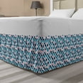 thumbnail image 1 of Abstract Bed Skirt, Doodle Style Squares with Scribbles Drawn by Hand, Elastic Bedskirt Dust Ruffle Wrap Around for Bedding Decor, 4 Sizes, Rose Sea Blue, by Ambesonne, 1 of 2