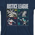 thumbnail image 2 of The Justice League Boxed-In Heroes Boy's Navy T-shirt 
-Large, 2 of 7