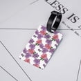 thumbnail image 5 of Luggage Tags for Suitcases, Pink purple peonies Leather Bag Luggage Tags ID Label Tags Privacy Protection Travel Bag Labels, 5 of 6