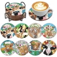 thumbnail image 1 of Juego de 8 piezas de arte con forma de vaca, diseño de diamantes para hacer tú mismo, de Drink Coaster Cumule, 1 of 7