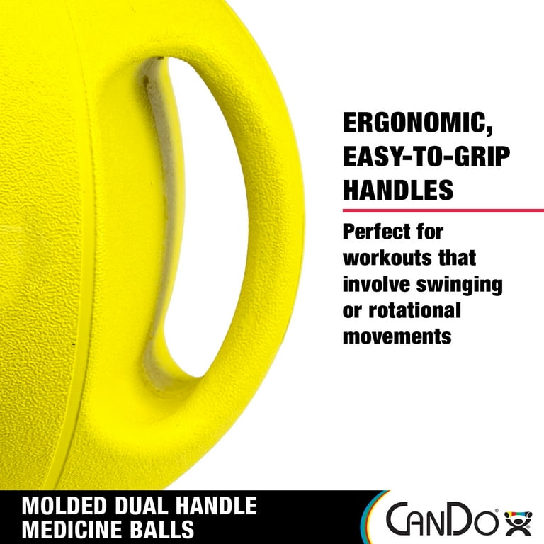 CanDo Molded Dual-Handle Medicine Ball for Strength Training, Core