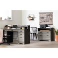South Shore Versa Desk with Hutch and 2Drawer File Set in Gray