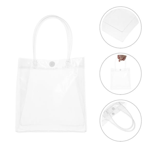 Raindrops Clear Goodie Bags 10Pcs Large Capacity PVC Transparent Tote for Business Events and Shopping