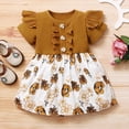 thumbnail image 2 of Vestido Para Niñas, Ropa Para Niñas Pequeñas, Manga Corta, Volantes, Estampado Floral, Vestido De Princesa, Marrón Odeerbi LM103-1122, 2 of 8