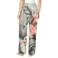 thumbnail image 3 of Picia Tropical With Flamingos Womens Soft Woven Cotton Elastic Waistband Sleep Pajama Pant Lounge Sleep Pant With Pockets And Drawstring-Small, 3 of 9