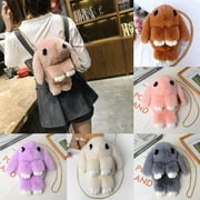 OBOSOE Girls Rabbit Faux Fur Backpack Bunny Hare Shoulder Bags
