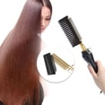 thumbnail image 4 of Hair Straightening Brush, Straightening Comb Aluminum Alloy Temperature Control  For Party For Home US Plug, 4 of 8