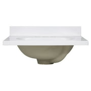 Design House Cultured Marble 19 x 17 Single Bowl Vanity Top with Centerset Mount and Backsplash, White