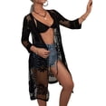 thumbnail image 2 of VISgogo Mujeres Playa Malla Cubrir, Traje de baño Smock Floral Impreso Encaje Abierto Kimono Verano Ropa de Playa VISgogo moda, 2 of 6