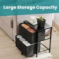 thumbnail image 2 of Nightstand with 2 Fabric Drawers, Small Dresser End Table for Bedroom, Closet, Dorm, Bedside Storage Organizer, Black, 2 of 8