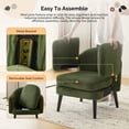 thumbnail image 3 of Ktaxon Corduroy Accent Chair, Deep Seat Armchair with Wood Legs, Comfy Sinlge sofa for Living Room, Bedroom, Reading Nook Green, 3 of 9