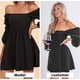 thumbnail image 2 of Vestido de cuello cuadrado para mujer, manga larga abombada, minivestido informal corto XL, 2 of 5