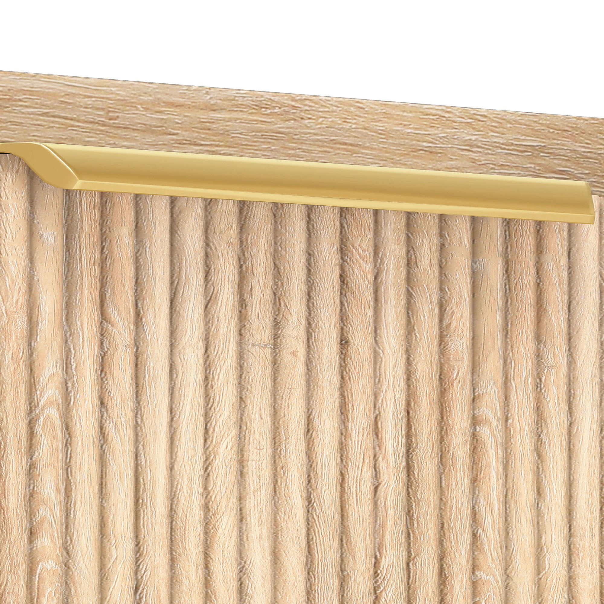 Uforic Fluted Sideboard with Drawers, Modern Buffet Cabinet with Storage & Adjustable Shelves, Oak