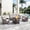 Beige/Brown, variant on Giantfurnni 4PCS Patio Furniture Set with 30" Fire Pit Table, Outdoor All-Weather Rattan Conversation Set with Swivel Rocking Chairs and 6" Cushions, Patio Fire Pit Sets for Yard Garden Lawn, Beige