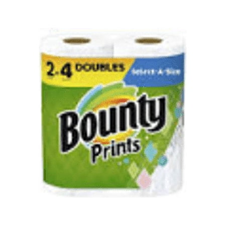Bounty Select-A-Size Paper Towels, Print, 2 Double Rolls