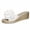White, variant on Women's Beach Sandals, Summer Breathable Footwear for Women, Womens Fashion Casual Warm Weather Recent Solid Color Floral Thick Sole Peep Toe Outdoor Wedge Slide Footwear