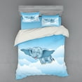 thumbnail image 2 of Ambesonne Animal Bedding Set 3 Pcs, and Clouds, Twin XL, Pale Blue, 2 of 3
