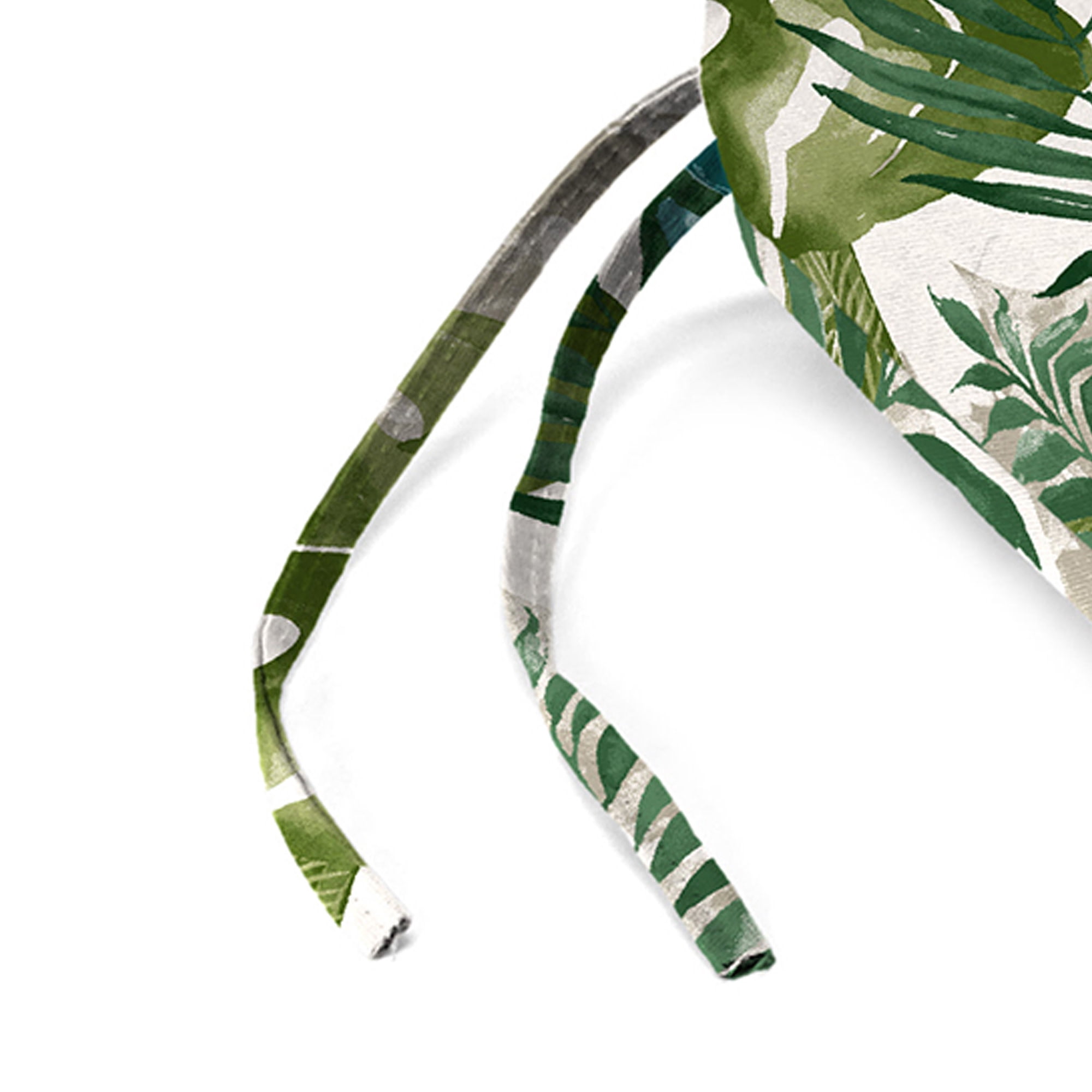 Jordan Manufacturing 17" x 19" Piermont Palm Multicolor Leaves Rectangular Outdoor Chair Pad Seat Cushion with Ties (2 Pack)