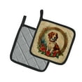 thumbnail image 2 of Brittany Spaniel Christmas Flowers Pair of Pot Holders 7.5 in x 7.5 in, 2 of 5