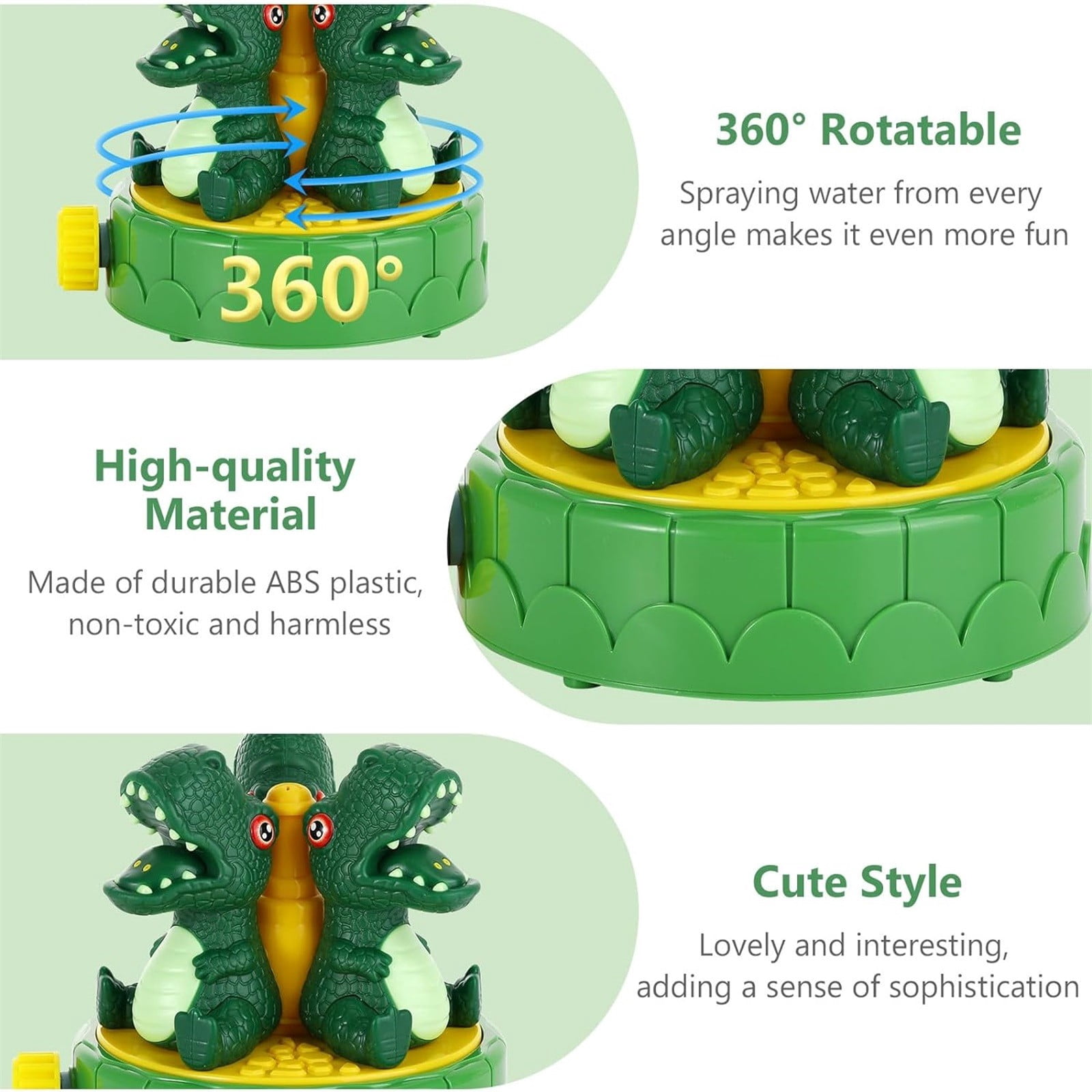 Cute Dinosaur Water Sprinkler Toy for Kids, Outdoor Summer Garden Lawn Spray Water Toy, Fun Water Play Toys for Backyard Pool Game Activities Boys Girls