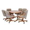 thumbnail image 4 of Caster Chair Company 7-Piece 42x[42/60] Caster Dining Set Wood Edge Laminate Table Top & Stone Chairs, 4 of 17