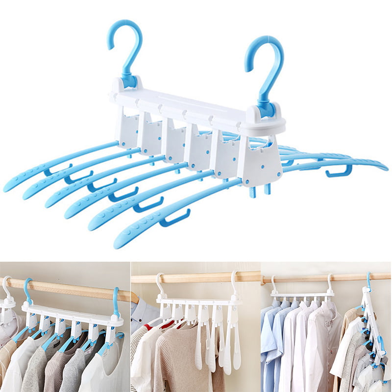 6x multi-function plastic magic closet hanger saves space organization 