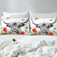 thumbnail image 5 of Highland Cow Comforter Set Twin, Red Poppy Floral Bedding Set for Teens Adult, Hummingbird Western Funny Animals Quilt Set Cattle Bull Cattle Wild Animals Farmhouse Down Comforter, 5 of 5
