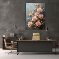 thumbnail image 5 of Mudket Blush Pink Rose Canvas Wall Art, flower poster, Framed Floral Print, Vintage Flower Wall Decor for Living Room Bedroom, Ready to Hang - 12"L x 8"W, 5 of 10