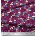 thumbnail image 3 of Soimoi Poly Georgette Fabric Paper Boat,Fish & Starfish Ocean Print Sewing Fabric Yard 42 Inch Wide, 3 of 3