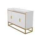 thumbnail image 5 of iRerts Buffet Table Accent Cabinet with Storage, Wood Kitchen Buffet Cabinet Sideboard with Doors and Metal Leg, Modern Freestanding Sideboard Cabinet for Kitchen Living Room Entryway, White, 5 of 7