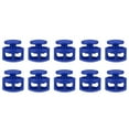 thumbnail image 1 of Uxcell 10 piezas de bloqueadores de cordón de plástico de doble orificio, clip de resorte, cierre de bloqueo para cordones, paracord, azul, 1 of 7