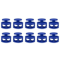 Uxcell 10pcs Plastic Cord Locks Double Hole Spring Toggle Stopper Clip Elastic Clasp Lock Fastener for Drawstring, Paracord, Blue