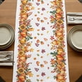 thumbnail image 5 of Orange Yellow Pumpkins 108 Inch Table Runner, Autumn Leaves Retro Farmhouse Dresser Scarf Cotton & Linen Tablerunner for Dining/Kitchen Island/Holiday Party Décor 13" x 108", 5 of 9