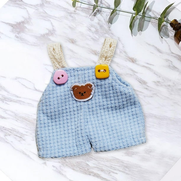 Conjunto de ropa para muñecas, mono de muñeca, ropa de uso diario, juguete de simulación, suministros para bricolaje, regalos suaves, tirantes para Azul