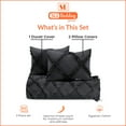 thumbnail image 4 of SGI Bedding 3 Piece Cotton Diamond Ruffle Duvet Cover Dark Gray Solid 600TC Queen, 4 of 8