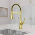thumbnail image 4 of Pfister Lg529-Nec Neera 1.8 GPM Single Hole Pre-Rinse Pull Down Kitchen Faucet - Gold, 4 of 5