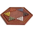 thumbnail image 2 of Wooden Chinese Checkers Board Game Set with Colorful Glass Marbles - 13.6 Inches, 2 of 9