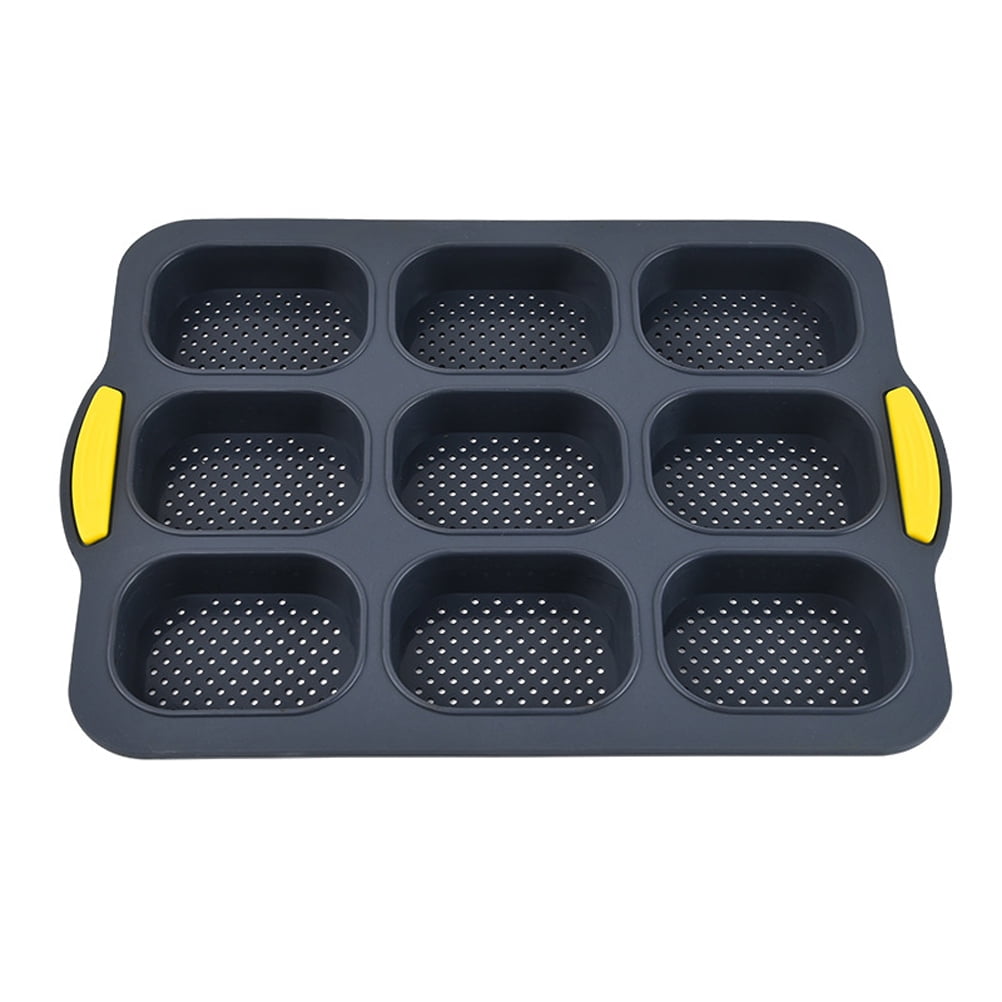 8 Grid Non-Stick Silicone Bread Baking Mold Perforated French Cake Baking Pan 