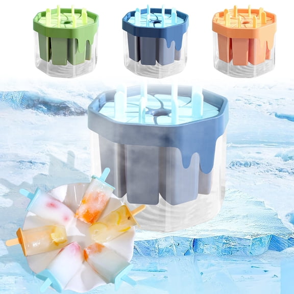 Ice Cream & Popsicle Maker Set | Multi-Layer Plastic Molds | Large Capacity Ice Storage Box | Reusable Food Grade Material | 5.1 x 5.1 x 4.3 in | Easy Homemade Frozen Treats
