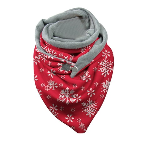 

Dadaria Winter Scarf for Women Cold Weather Fashion Winter Women Christmas Print Button Soft Wrap Casual Warm Scarves Shawls Multicolor One Women