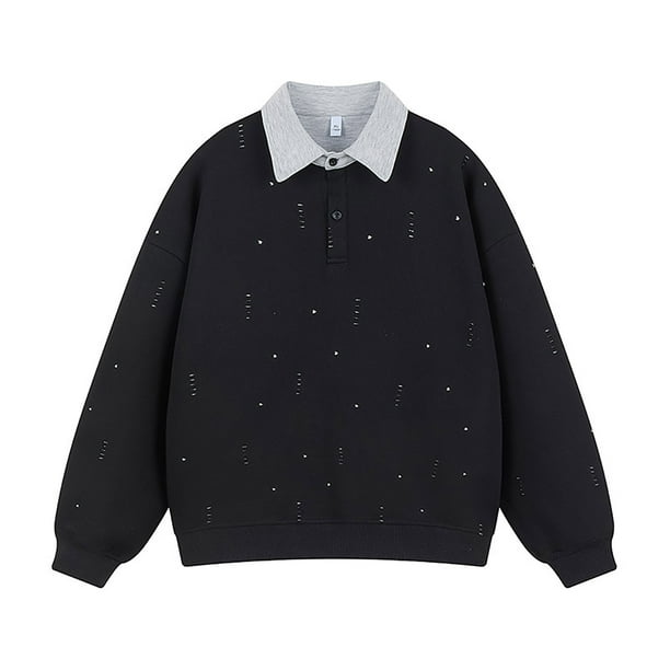 pstuiky camisa de manga larga para hombre, Blusa/camiseta informal elegante a rayas de manga larga con cuello, botones y bolsillo para hombre Tops de hombre m